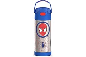 THERMOS FUNTAINER 14 Ounce Stainless Steel Vacuum Insulated Bottle, Spiderman