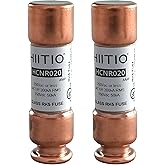 HIITIO 250Vac/150Vdc 20A Time Delay Fuse, RK5 Cartridge Fuse, Class R, Fusetron Dual Element Time-Delay Current Limiting Class UL Listed (Pack of 2)
