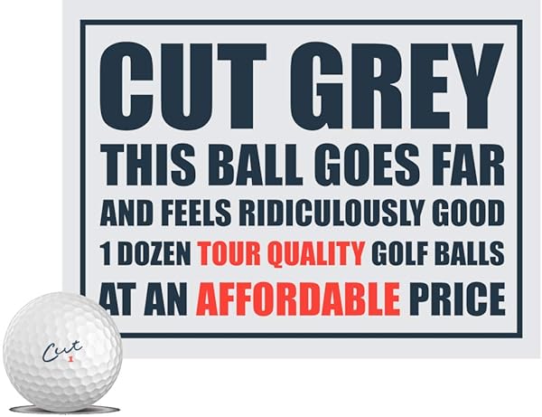 CUT GOLF CUT GREY GOLF BALLS, WHITE