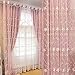 SerachI Pink Girls Blackout Curtains Double Layer Curtain, Kids Darkening Curtains Flower Embroidered Voile Mix Match Blackout Window Treatment Grommet Drapes for Girls Bedroom 1 Panel 52 x 84