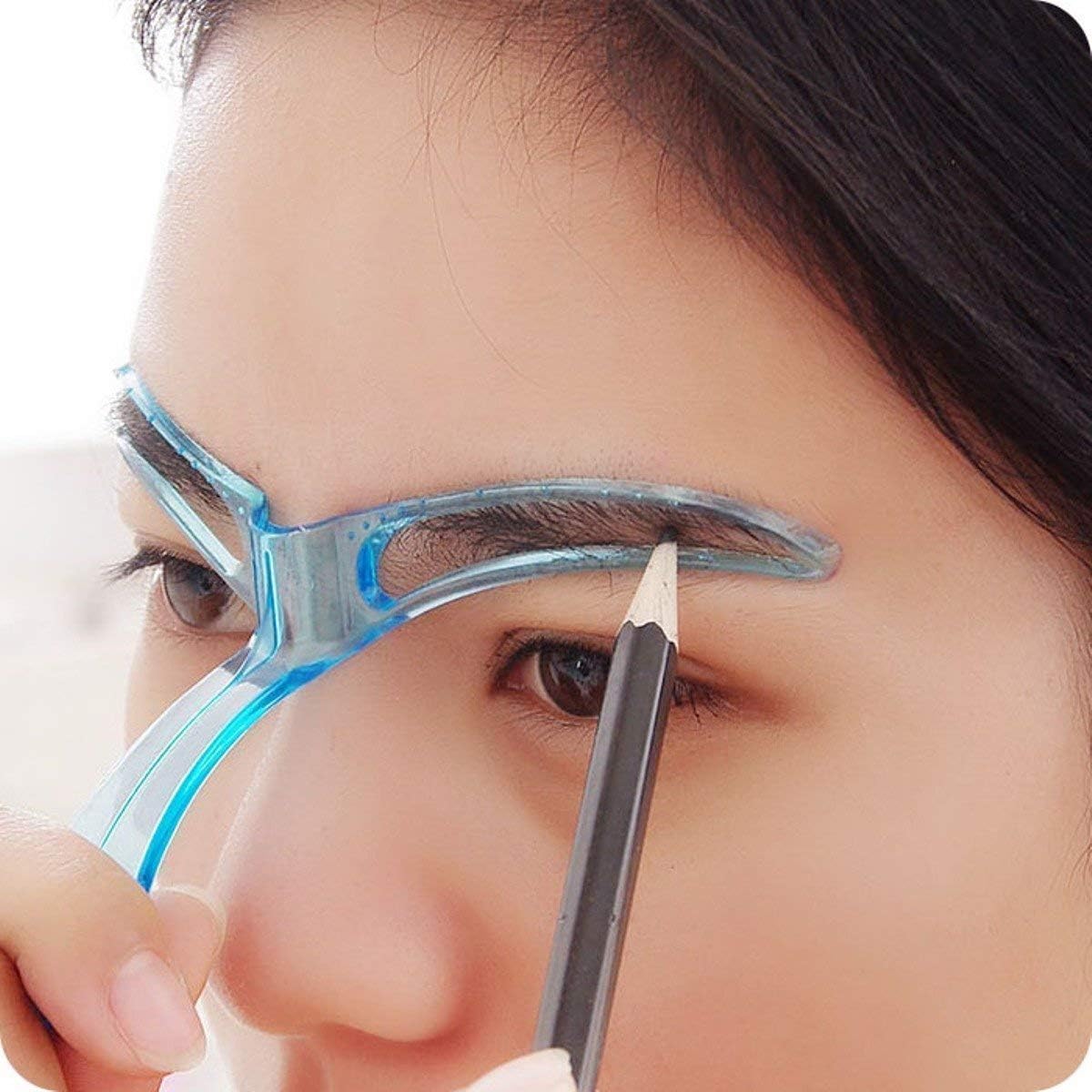 AURINKO Eyebrow Stencil Makeup KIt DIY Template Shaping Tool (Blue)