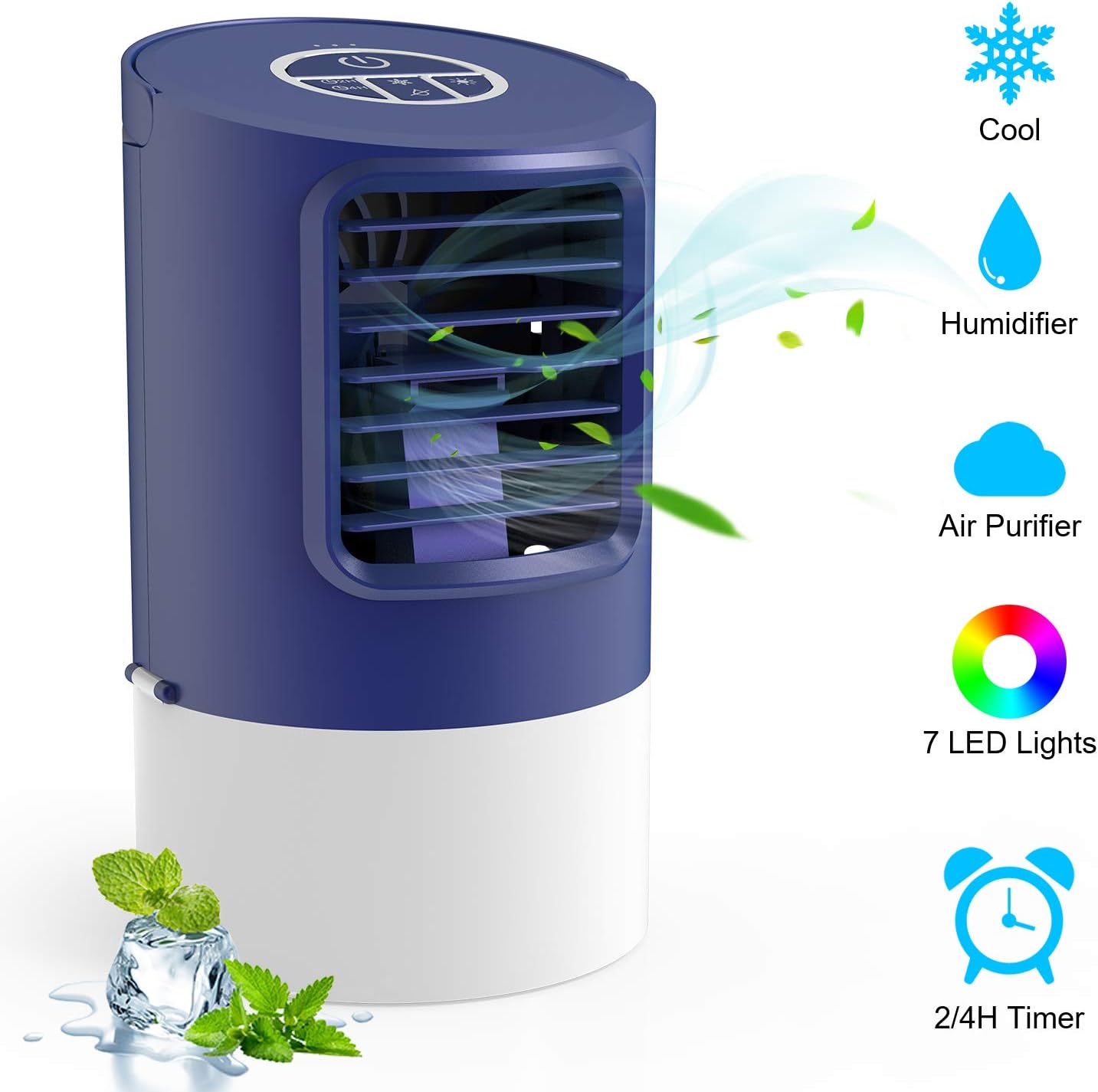 TedGem Aire Acondicionado Pequeño, Ventilador Aire Acondicionado, 4 en