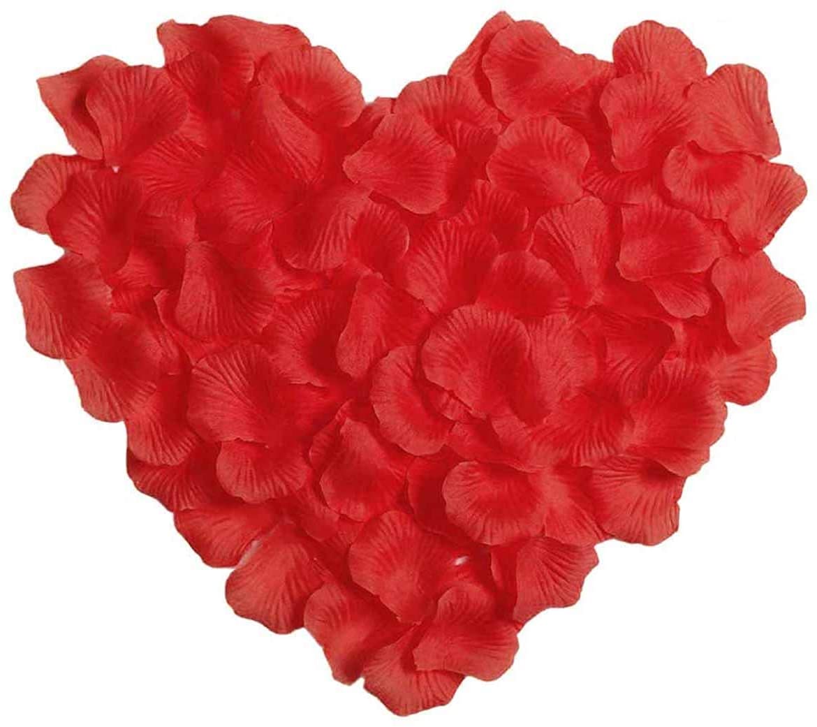 SHATCHI 2000pcs Deep Red Silk Rose Petals Mother’S Day Wedding Confetti Anniversary Table Decorations Christening Flowers Scatter