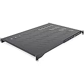StarTech.com 1U 4-Post Server Rack Shelf, Vented, Adjustable Mounting Depth (28-34.4in/71.1-87.3cm), 150lb (68kg) Capacity