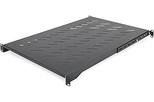 StarTech.com 1U 4-Post Server Rack Shelf, Vented, Adjustable Mounting Depth (28-34.4in/71.1-87.3cm), 150lb (68kg) Capacity