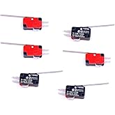 Cylewet 6Pcs V-153-1C25 Micro Limit Switch Long Straight Hinge Lever Arm SPDT Snap Action LOT for Arduino (Pack of 6) CYT1068