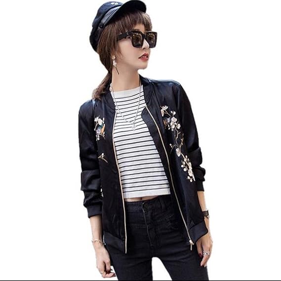 Amazon Bellst スカジャン レディース Ma 1 ジャンパー ジャケット レディース 刺繍 刺繍スカジャン 刺繍ジャケット 花 フラワー デザインジャケット S コート ジャケット 通販