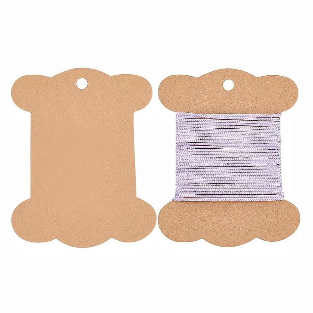 MBUYGYUO 50 Pcs Kraft Cardboard Spool Organizer Spool Craft DIY Sewing Storage Winding Cardboard Thread Holder for Cross Stitch Weaving DIY Crafts Sewing Storage