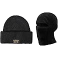 Balaclava Face Mask Beanie Hats, 2 in 1 Knitted Beanie for Men Women Full Face Ski Mask Face Cover Outdoor Sports