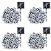 Qedertek Solar String Lights, 72ft 200 LED Fairy Lights, 8 Modes Ambiance Lighting for Outdoor, Patio, Lawn, Landscape, Garden, Home, Wedding (4 Pack, Cool White)