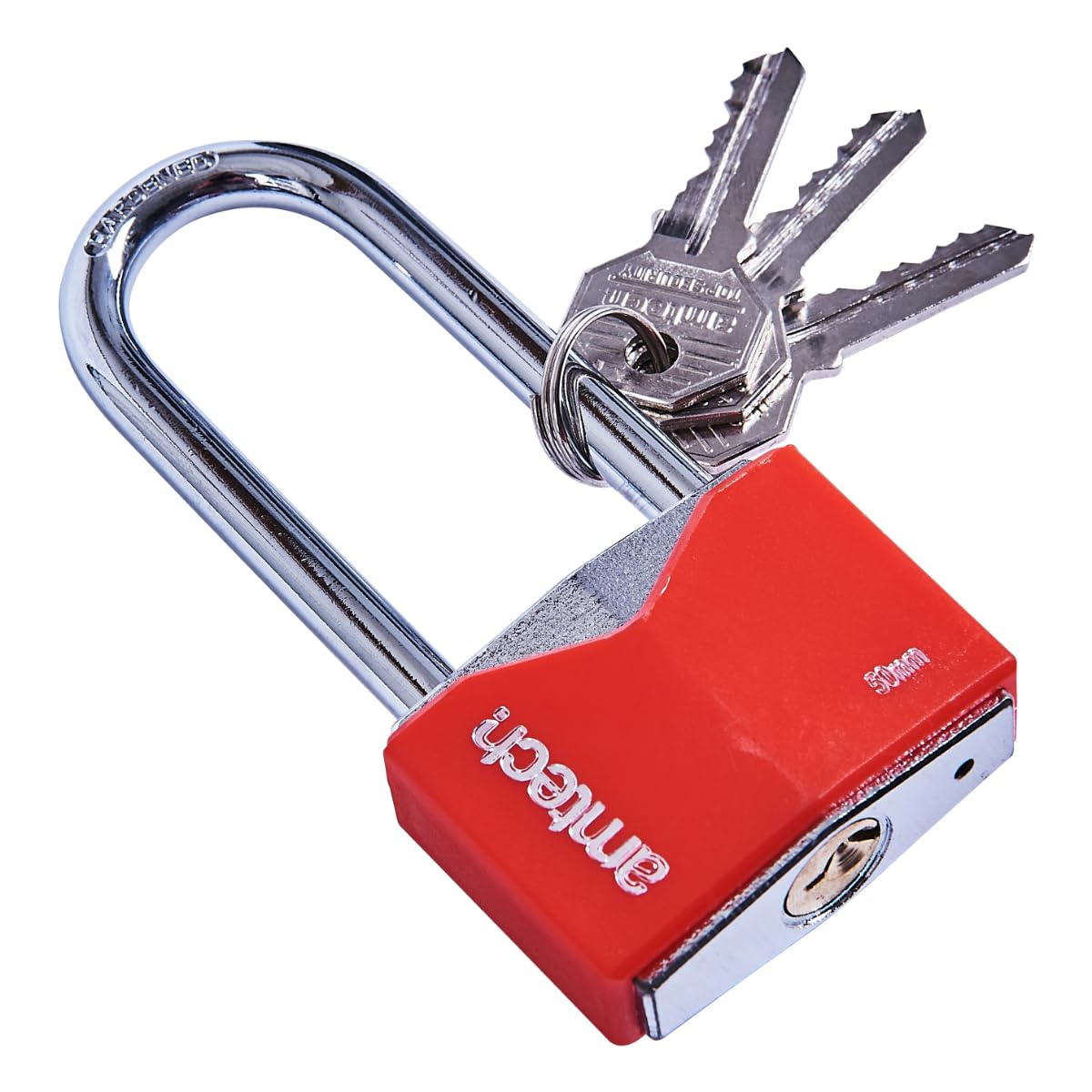 Amtech T0708 50mm Long Shackle Rhombic Chrome Plated Iron Padlock