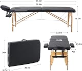 Panana Portable Massage Bed Black Adjustable Height Wooden Legs view 2