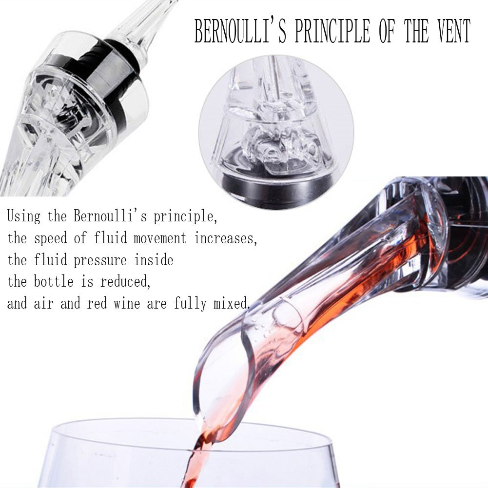 Censha Wine Aerator Diffuser Pourer Decanter Premium Aerating Pourer and Decanter Spout Wine Accessories with Gift Wine Stoppers