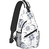 bassyil Sun Moon Sling Bag Crossbody Travel Hiking Chest Backpack Shoulder Daypack for Women Men