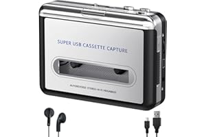 MERSOCO Personal Cassette Player, Convert Tape to MP3 Digital, Walkmaner Portable Tape Recorder with Auto-Reverse, Headphone Jack