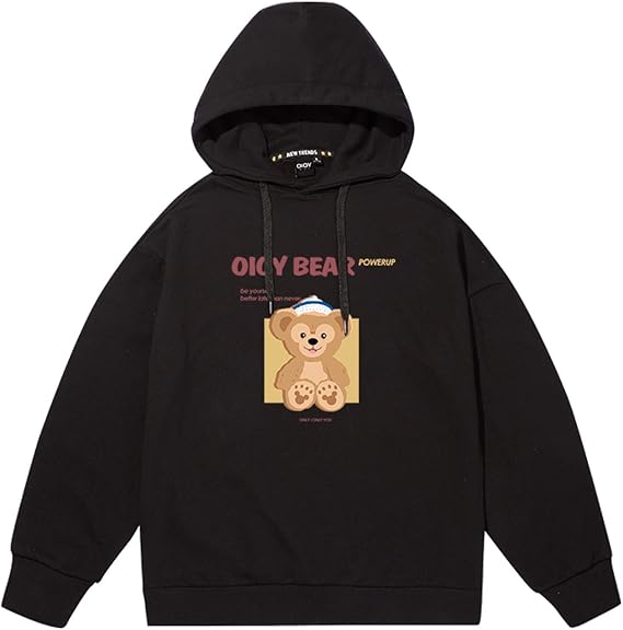 Amazon Co Jp ダッフィー ステラルー パーカー メンズ レディース かわいい おしゃれ 長袖 フード付き 薄手 綿100 プルオーバー プリント トレーナー 春 秋 S Xxl 男女兼用 ペアルック S ブラック ダッフィー 服 ファッション小物