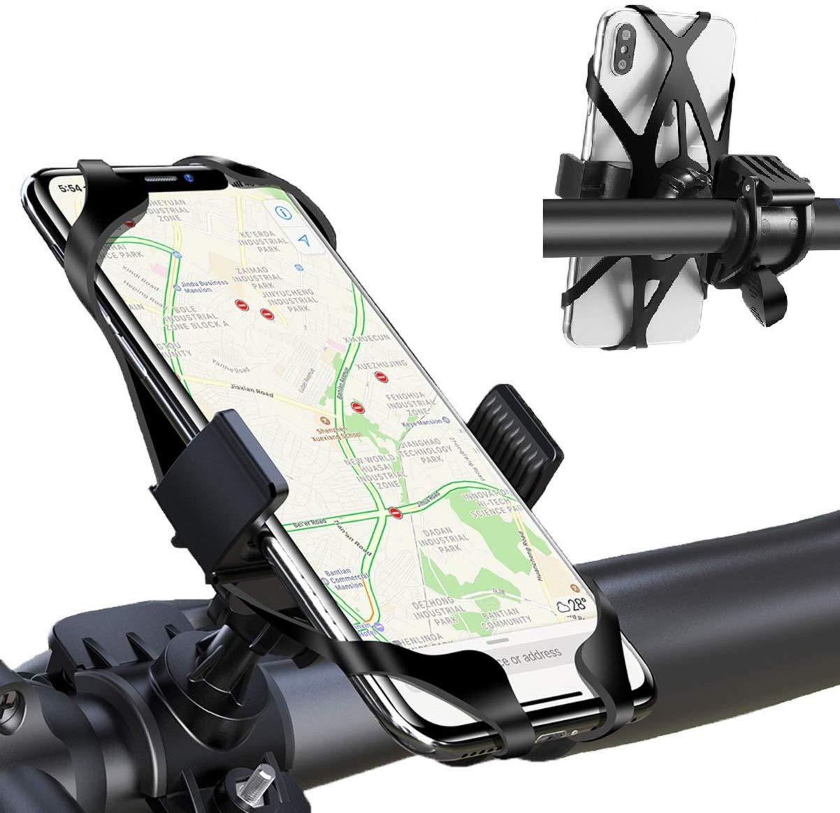 3Data Bike Phone Holder, 360ยฐ Adjustable Universal Cycle Mobile Phone Mount Bicycle Motorcycle Phone Holders Compatible for Mounting 4inch to 6.5inch Screen Smartphones.