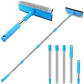 SetSail Window Squeegee 2 in 1 Window Cleaner Tool with 57in Extension Pole | Professional Sponge Squeegee for Window Cleaning Car, Windshield, Glass, Shower, Blue