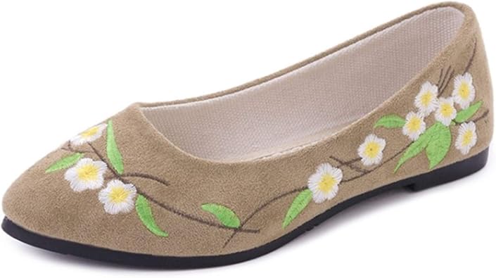 embroidered flat shoes