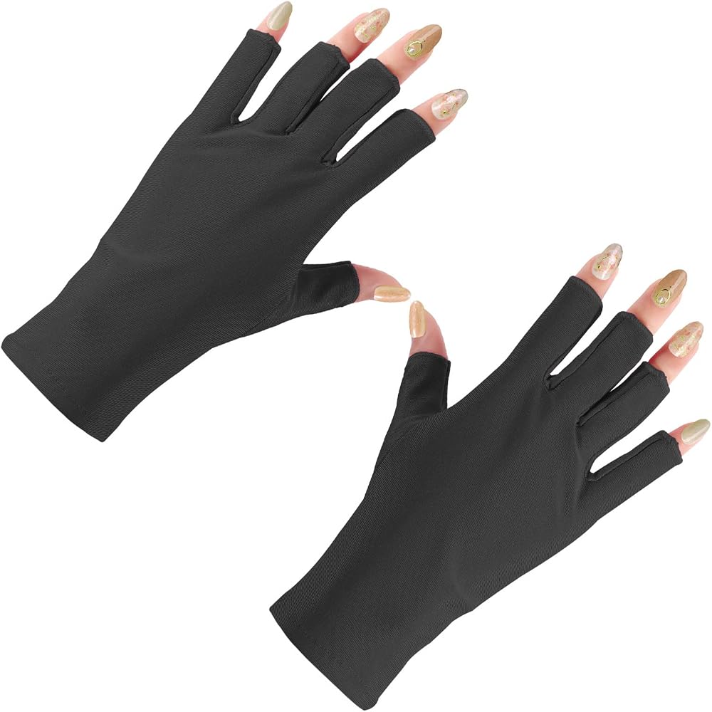 TOYMIS Anti UV Gloves Gel Nail Lamp Half Finger Protection for Manicure Salon
