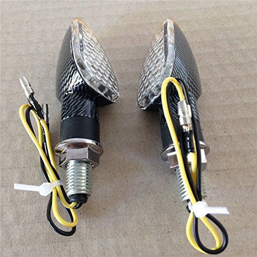 image for HTT Carbon Fiber LED Motorcycle Dual Sport Turn Signal Light Clear Len