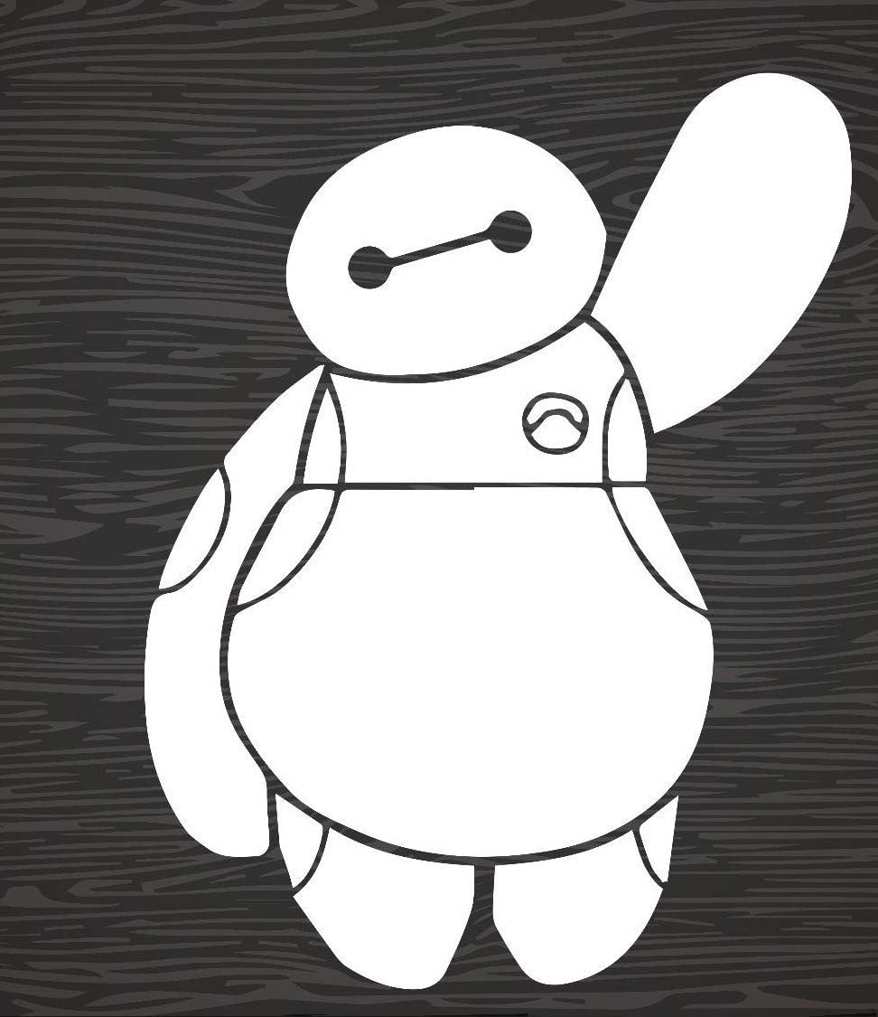 Big Hero 6 Cute Baymax Waving Stickers Symbol 5.5" Decorative Die Cut Decal for Cars Tablets Laptops Skateboard - White Color