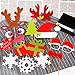 Photo Booth Props, Coxeer 50 Pcs DIY Christmas Photo Booth Reunion Props for New Year Eve Party, Dress Up Costumes with Accessories on a Stick, Mustache, Christmas Hat, Glasses, Lips, Elk Antlers