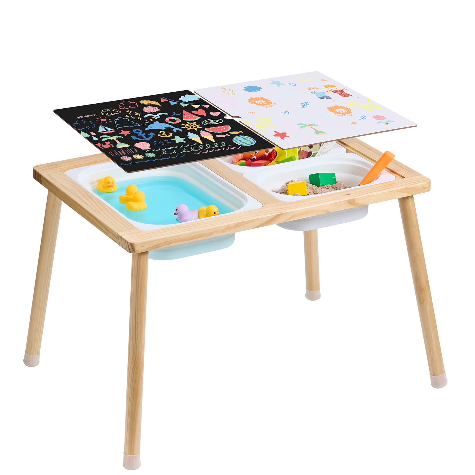 3-Tier Water Table For Toddlers - Outdoor Splash Play Table With Accessories