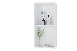 Neodrain No Tile Shower Niche, Stainless Steel Wall Niche 13.1"X25.1"(Inner Size 12"X24"), Two-Tier Bathroom Shelf, NO Tile N