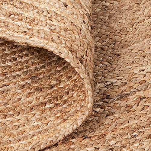 nuLOOM Rigo Hand Woven Farmhouse Jute Area Rug, 6' Round, Natural