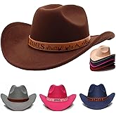 Personalized Cowboy Hat for Toddler Boys Girls, Western Hat for Kids Men Women, Custom Leather Patch Baby Cowgirl Hat
