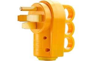 Kohree 50 Amp RV Plug Male, 125 250V RV Replacement Plug, Heavy Duty NEMA 14-50P Receptacle with Ergonomic Grip Handle for Camper, Caravan, Motorhome, Van