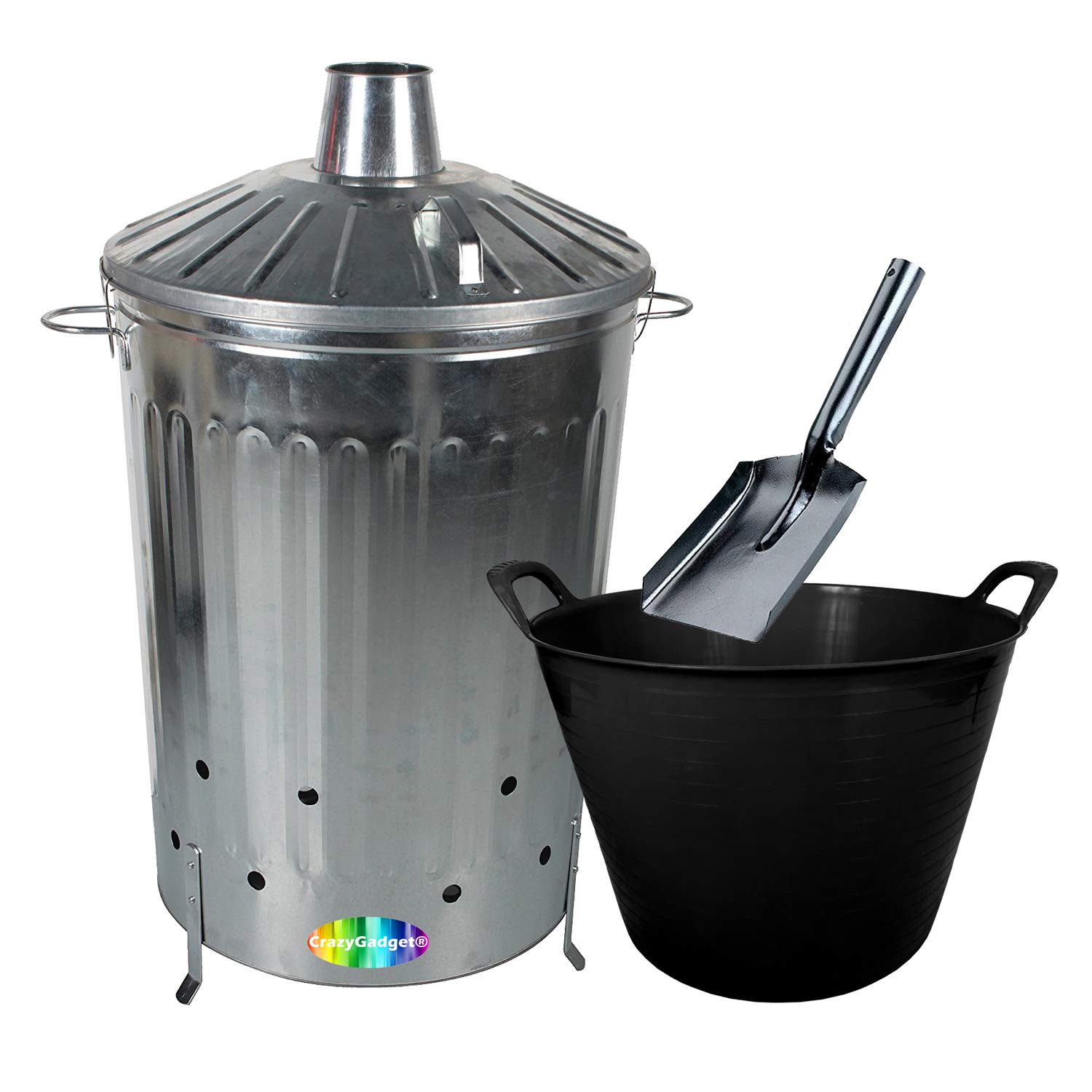 Buy CrazyGadget® 125 Litre 125L Extra Large Galvanised Metal