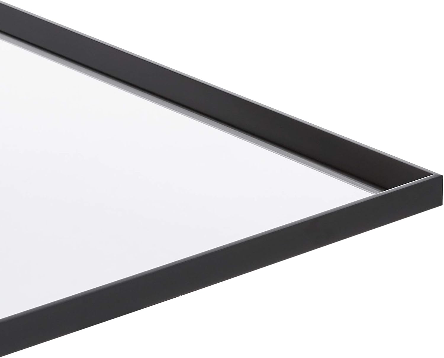 Basics Rectangular Wall Mirror 24" x 36" - Peaked Trim, Black: Home & Kitchen