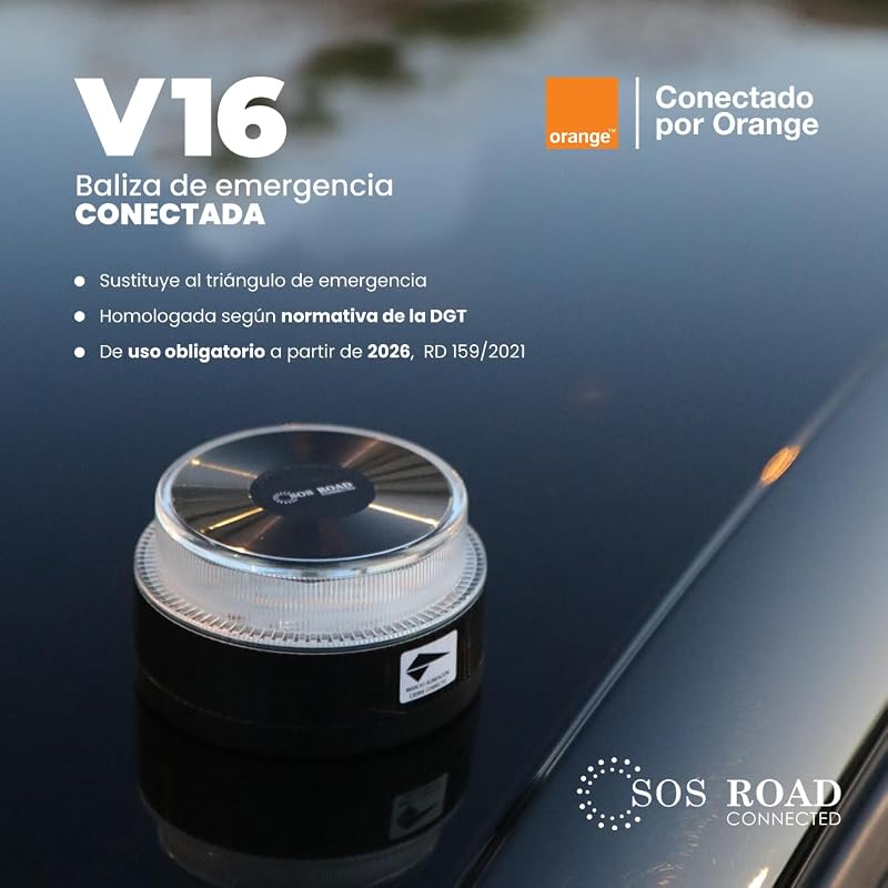 Baliza de Emergencia V16 con Geolocalización y Conexión DGT 3.0 – Uso Obligatorio Enero 2026, Señal LED Homologada para Coche, Alcance 1km, Resistente al Agua, Datos Incluidos hasta 2038 — foto 7 de 7
