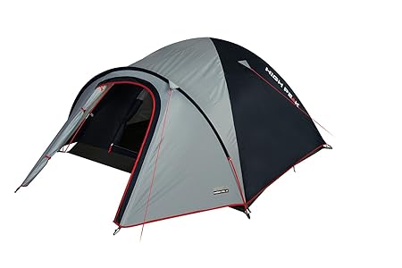 High Peak Zelt Nevada 4, hellgrau/dunkelgrau/Rot, L