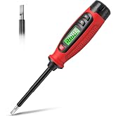KAIWEETS 2-in-1 Voltage Tester Screwdriver, 3&ndash;500V AC Contact Voltage Measurement &amp; Non-Contact Detector Pen, Slotted Head, LCD Display, Live Wire Finder, Continuity Test for Outlet &amp; Circuit, KTS02