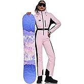 YEEFINE Women's Ski Suit One Piece Jumpsuits Snowsuits Waterproof Winter Snow Snowboarding Suits