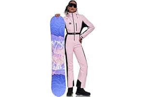 YEEFINE Women's Ski Suit One Piece Jumpsuits Snowsuits Waterproof Winter Snow Snowboarding Suits