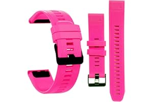 Threeeggs Compatible for Fenix 6S Sapphire Bands, 20mm Soft Silicone Band for Garmin Fenix 7S 6S 5S / Fenix 5S Plus / 6S Pro Solar/Instinct 2S / D2 Delta S/Descent Mk2S (Pink)