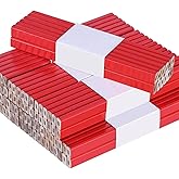 120 Pcs Bulk Octagonal Carpenter Pencils, Medium Red Hard Natural Wood Cased Pencils, Marking Lead Pencil Fine Set For Carpen