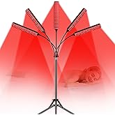 Red Light Therapy for Face and Body Red Light Infrared Light Therapy Lamp with Stand LED 660nm 850nm 5 Heads 7-Colors Infrared Light Device for Body