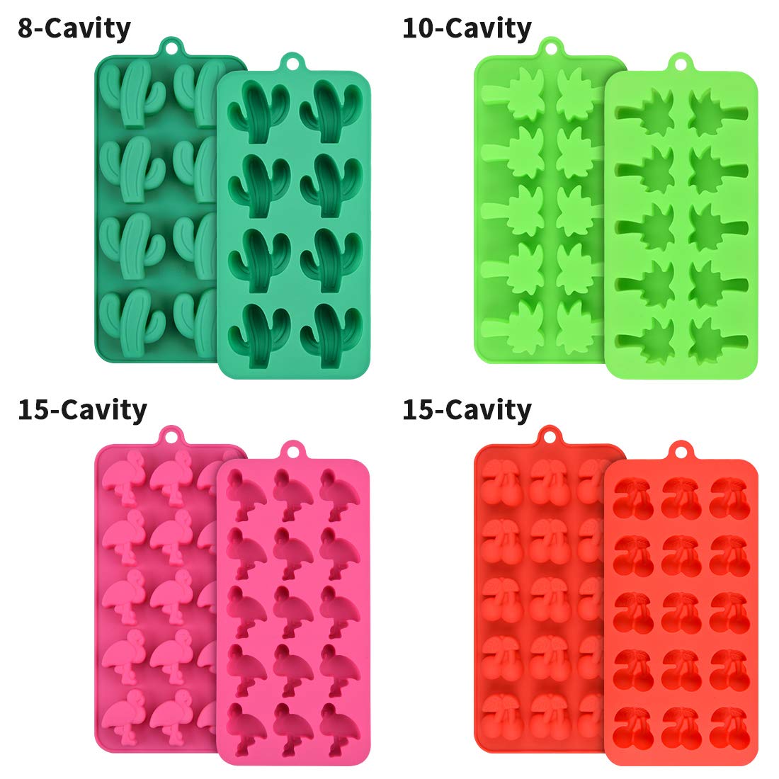 Candy Molds Silicone Chocolate Molds Fruit Snack Chocolate Pack of 4