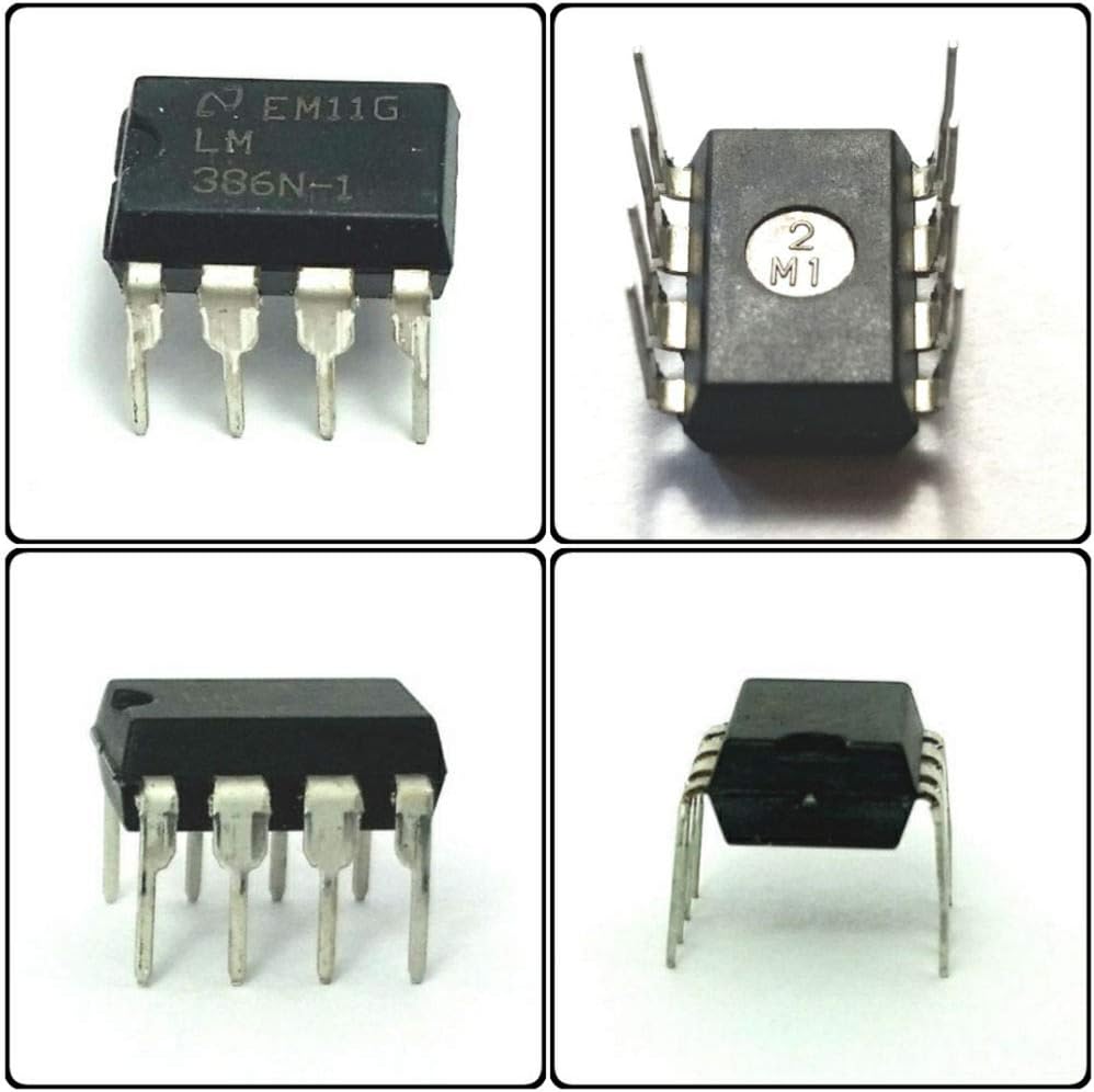 LM386N-1 LM386 Wide Input Voltage Low Power Audio Amplifier with Internal Gain DIP-8 Breadboard-Friendly (Pack of 1)