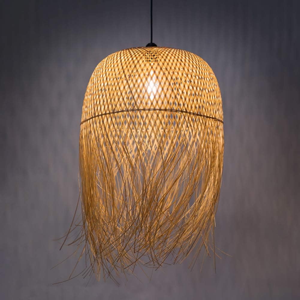 TPJJ For Lamp,hand-woven Bamboo During Light,creative Rattan Lampshade,ceiling Pendant Ligh,chandelier,ceiling Light Shade-a H62xd45cm(24x18inch)