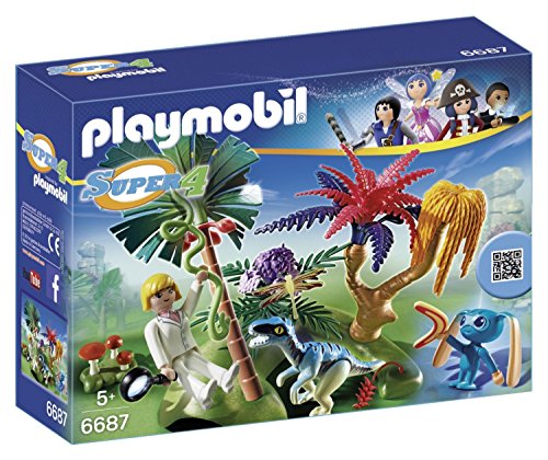 PLAYMOBILÂ® Super 4 Lost Island with Alien and Raptor Building Kit