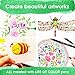 Watercolor Brush Pens–20 Vibrant Colors with Real Brush Tips. 1 Water Blending Brush. Durable Markers for Lettering, Bullet Journal, Drawing, Painting, Coloring - Bonus Stencil Pack