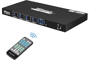 HDMI Matrix Switch 4x4,TESmart 4 Port 4 in 4 Out HDMI Switcher/Splitter Support Ultra HD 4K@30Hz 3D 1080P with RS232 IR Remot