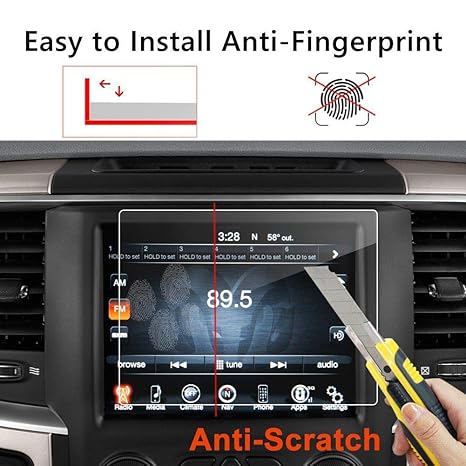Soldmore7 2014–2018 Dodge Ram 1500 2500 3500 Uconnect 8.4 Zoll Navigations-Displayschutz, klares gehärtetes Glas Auto Display
