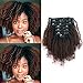 Sassina Ombre Afro Curly Clip in Extensions Double Wefts Human Hair Weave For Black Women 1B Off Black Fading into Light Chocolate Brown 120 Grams 7 Pieces/Set With 17 Clips AC 1BT4# 20 Inch